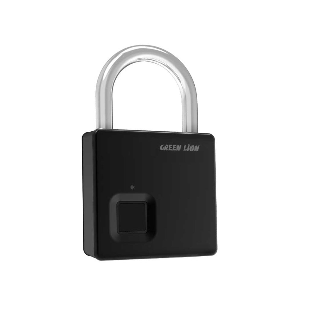 Green Lion Fingerprint Padlock - Black