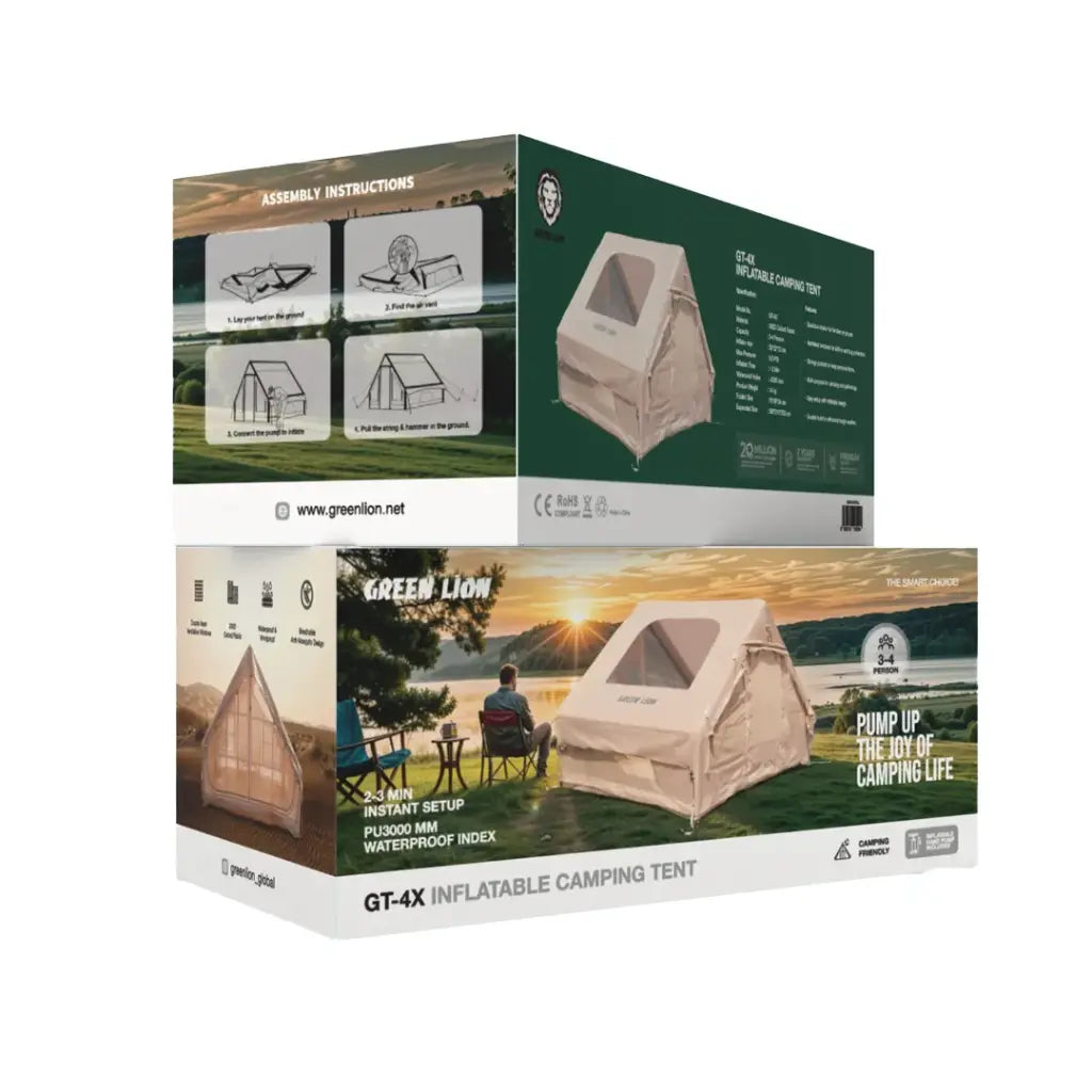 Green Lion GT-4X Inflatable Camping Tent - Beige