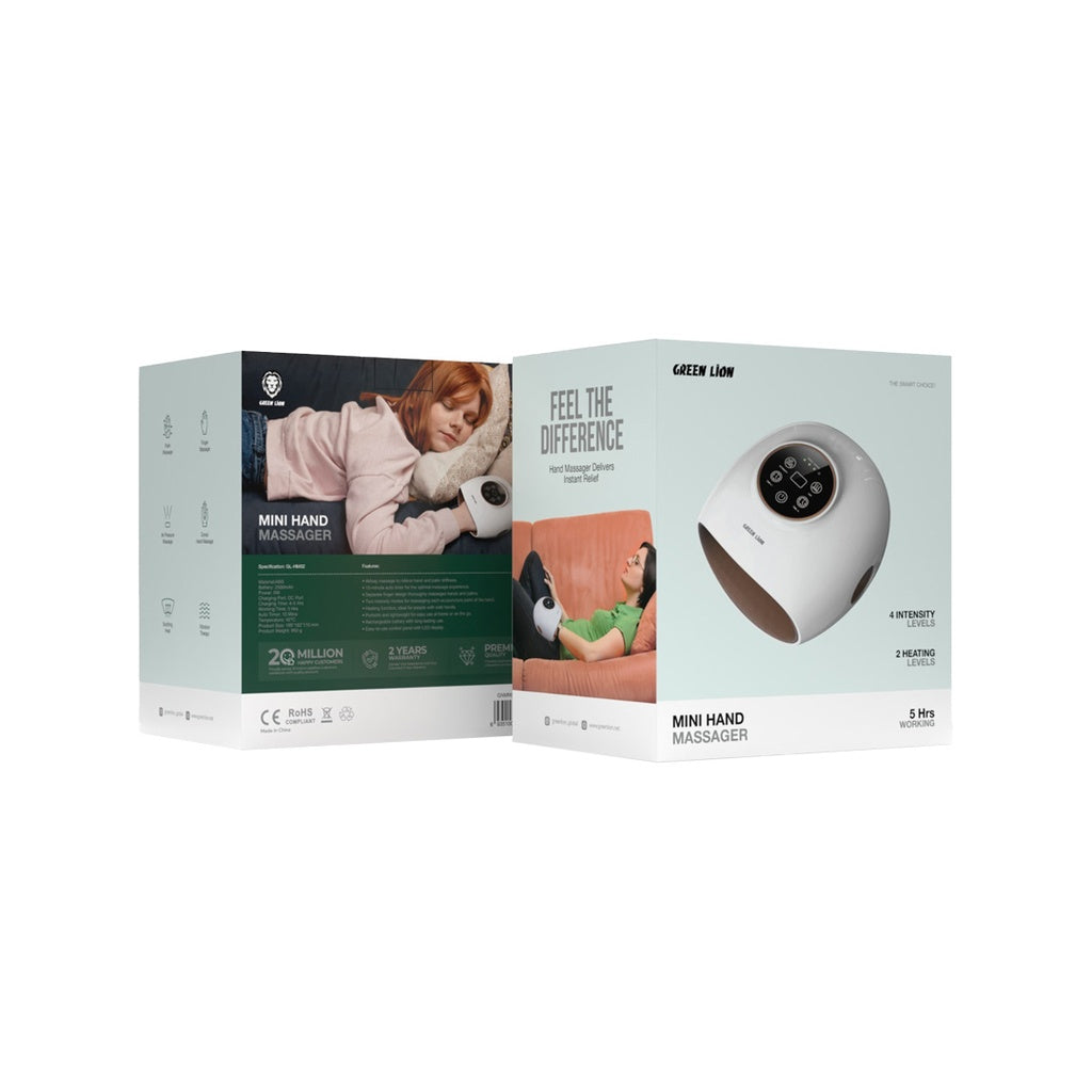Green Lion Mini Hand Massager - White