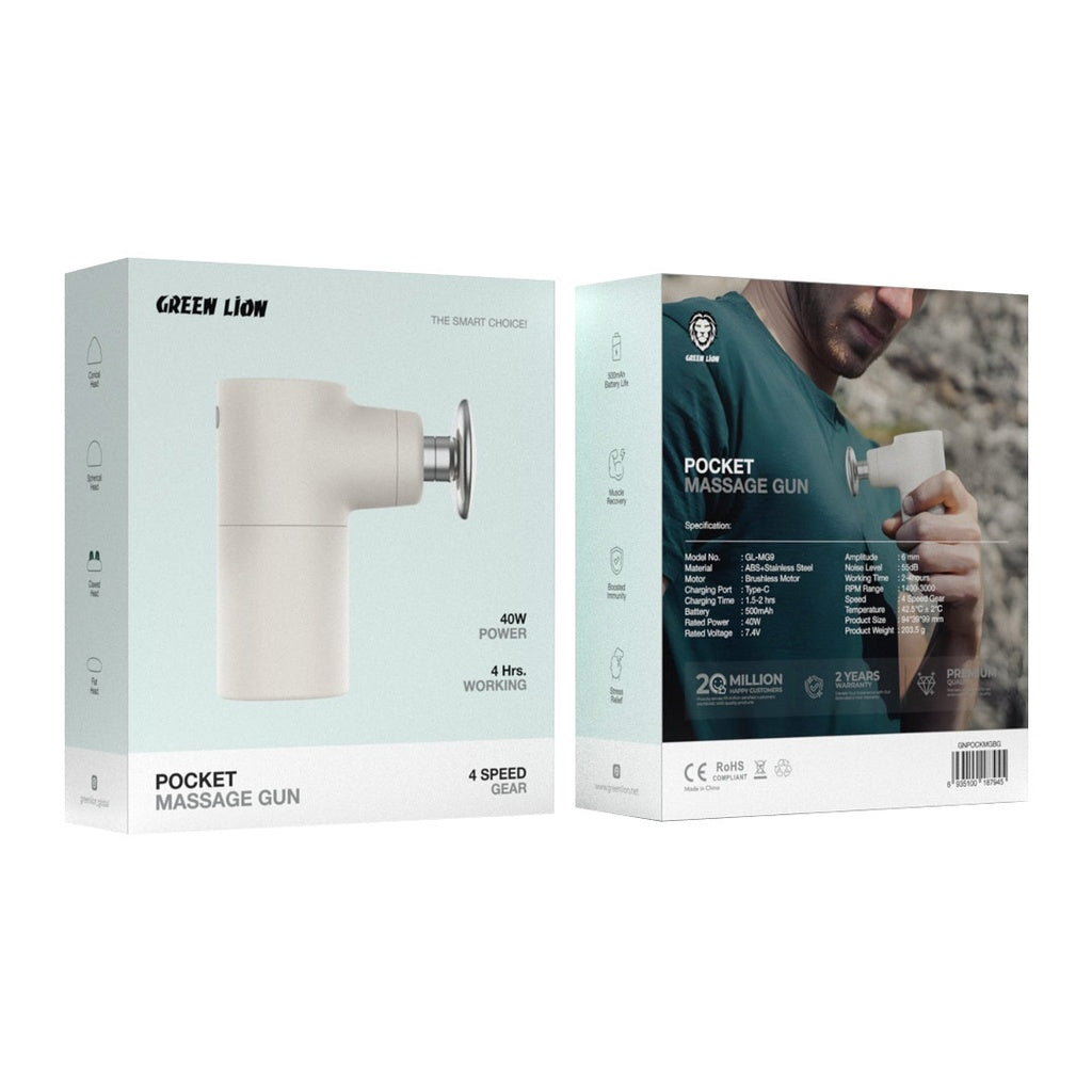 Green Lion Pocket Massage Gun - Beige