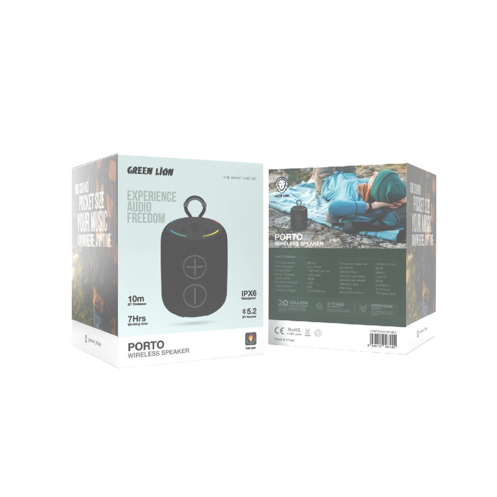 Green Lion Porto Wireless Speaker - Black
