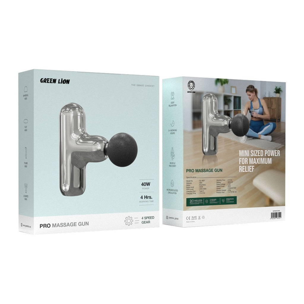 Green Lion Pro Massage Gun - Silver