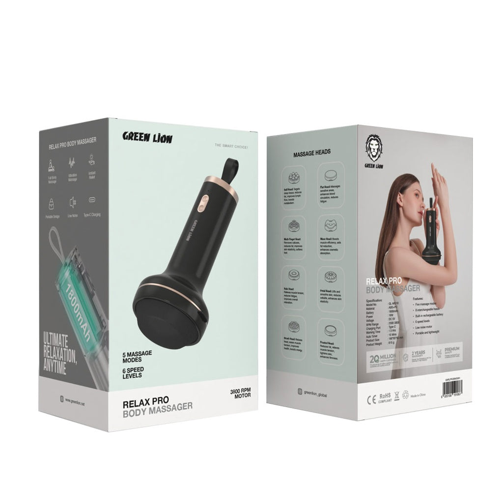 Green Lion Relax Pro Body Massager - Black
