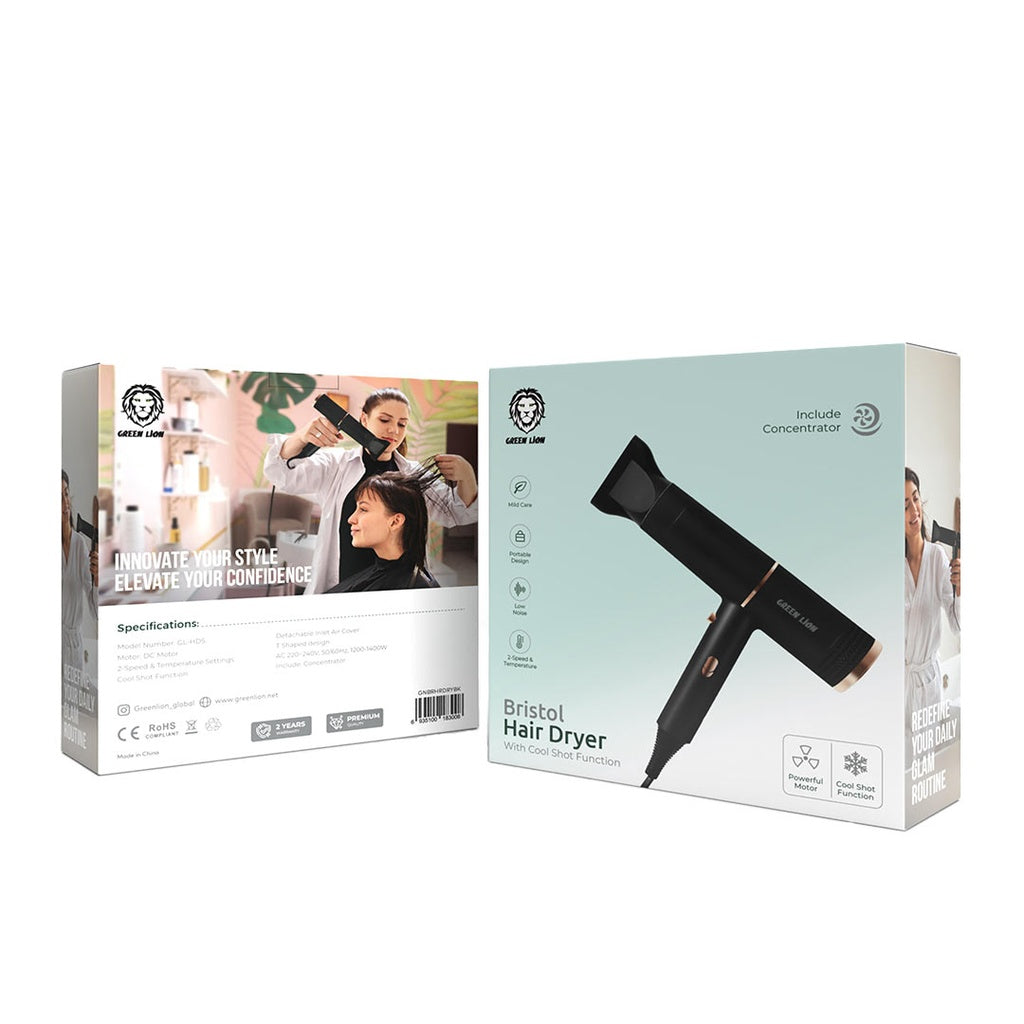 Green Lion Bristol Hair Dryer - Black