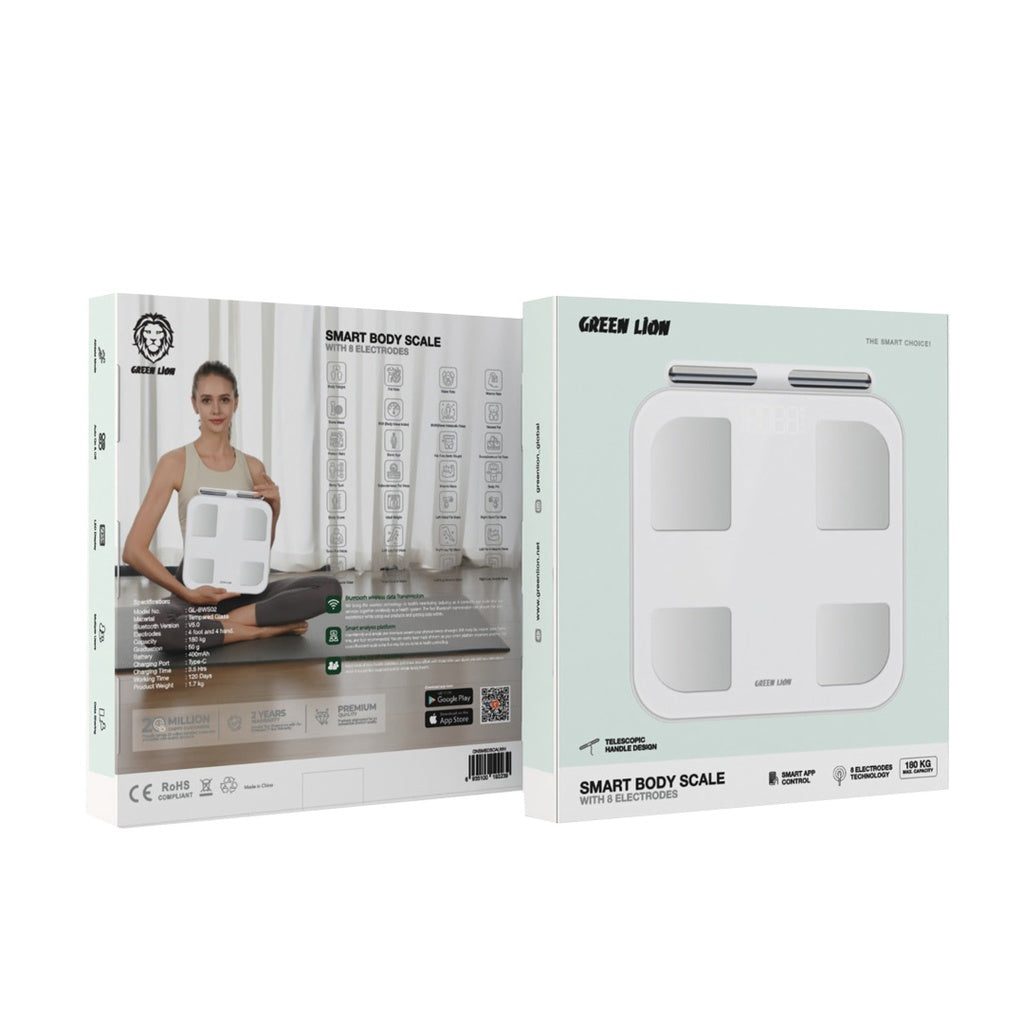 Green Lion Smart Body Scale with 8 Electrodes - White