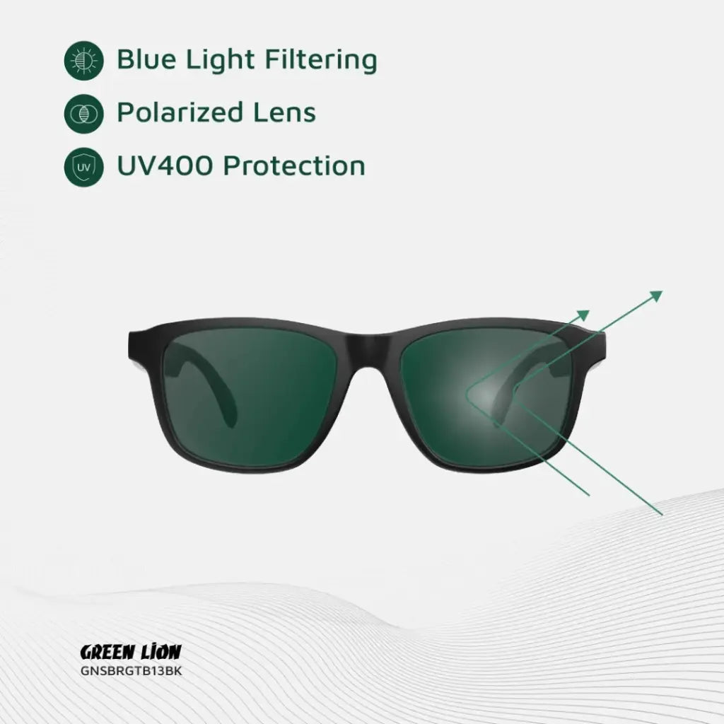 Green Lion Sydney Smart Glasses - Black