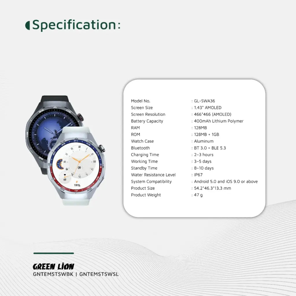 Green Lion Tech Master Smart Watch