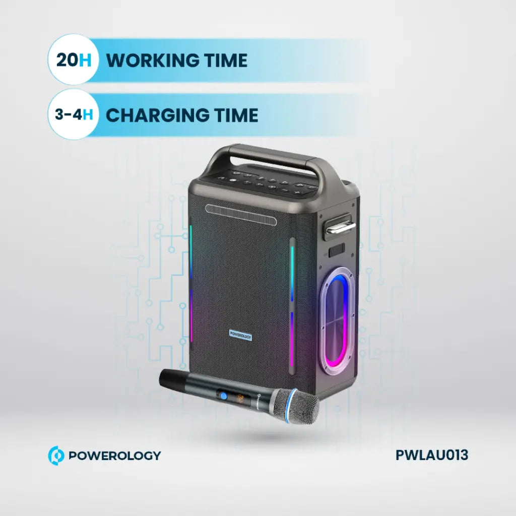Powerology Karaoke Party Speaker - Silver