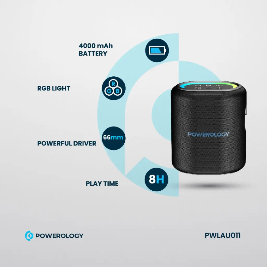 Powerology Portable Loud Speaker - Black