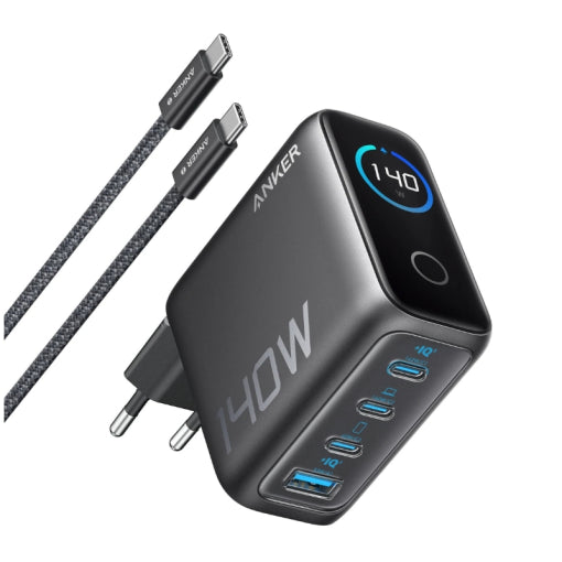 Anker Laptop Charger (140W, 4-Port, PD 3.1) with USB-C Cable