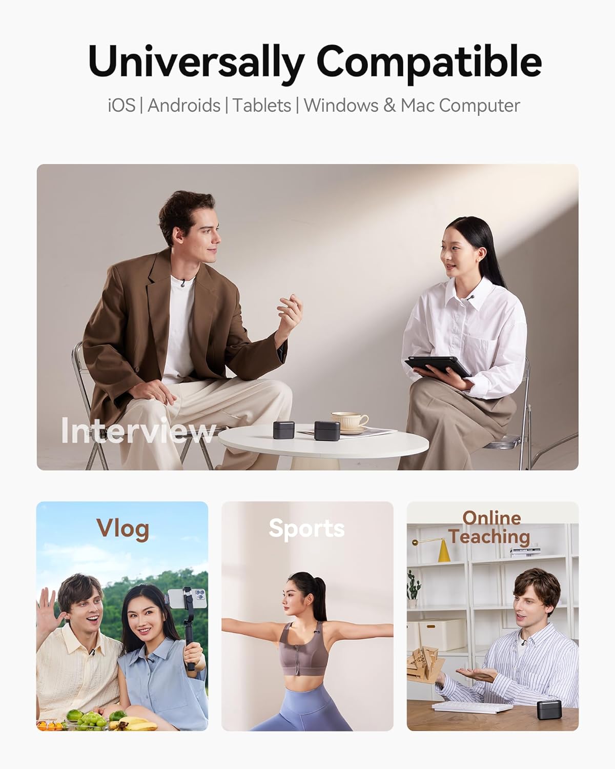 Hollyland Lark M2S Wireless Microphone with USB-C Plug for iPhone 15/16 and Android