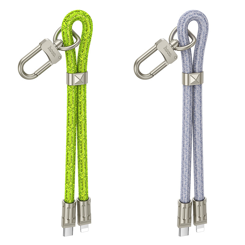 HOCO Adjustable Messenger Lanyard with Type-C to Type-C - Fluorescent Green