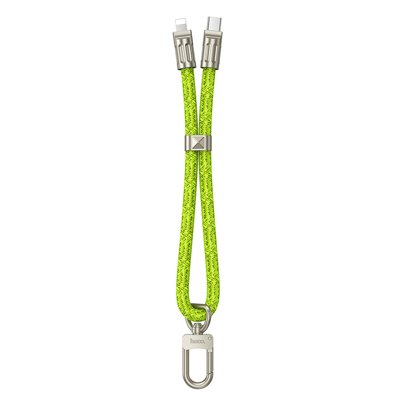 HOCO Adjustable Messenger Lanyard with Type-C to Type-C - Fluorescent Green