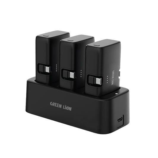 Green Lion 3 In 1 Power Bank Station -Black