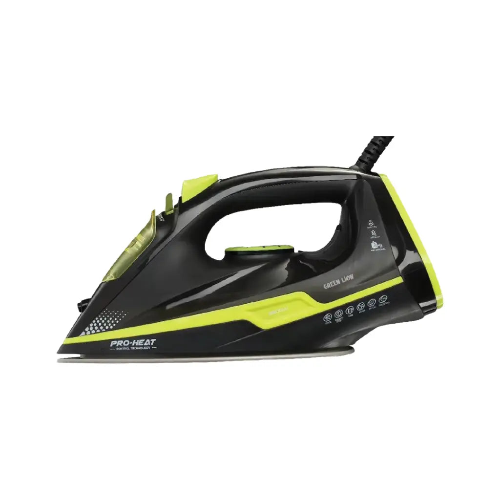 Green Lion Essential Care Steam Iron 2200W - Black and Green