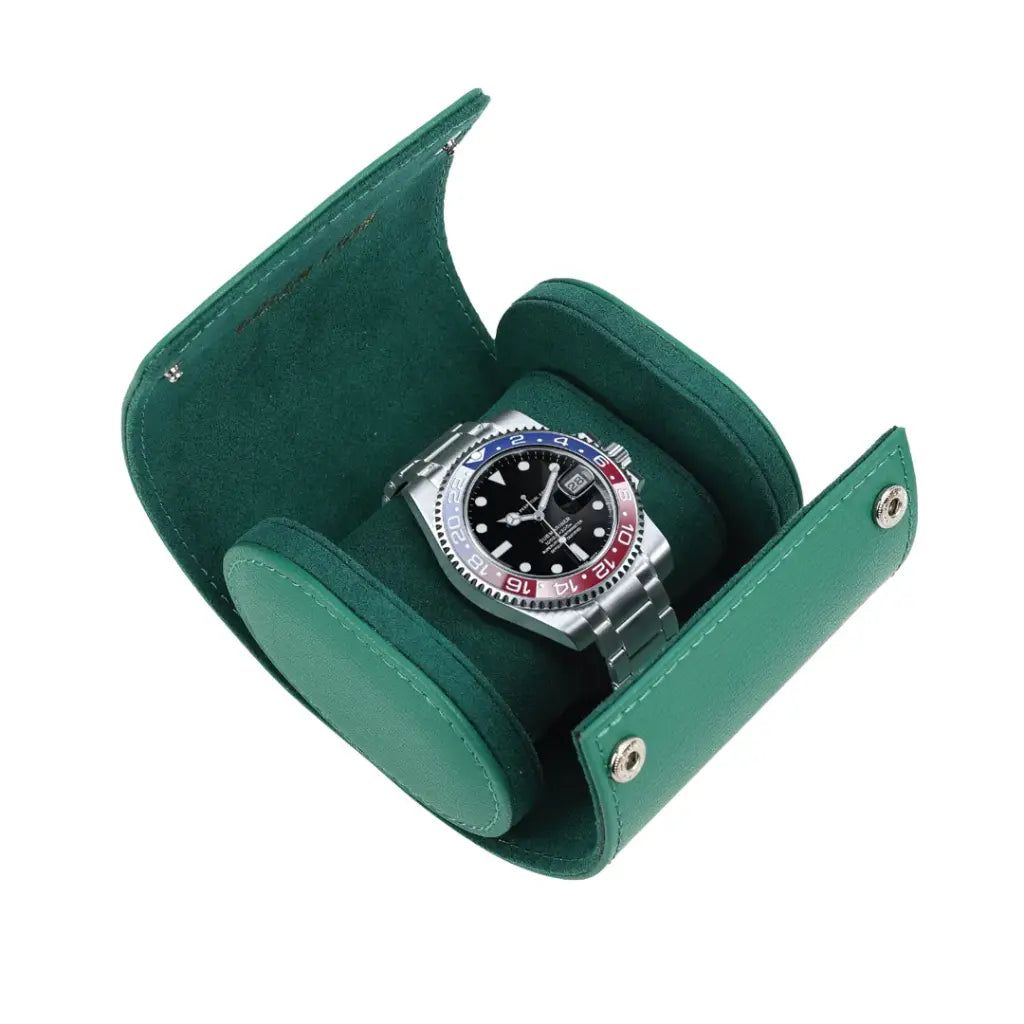 Green Lion Solo Watch Roll Case - Rolex Green
