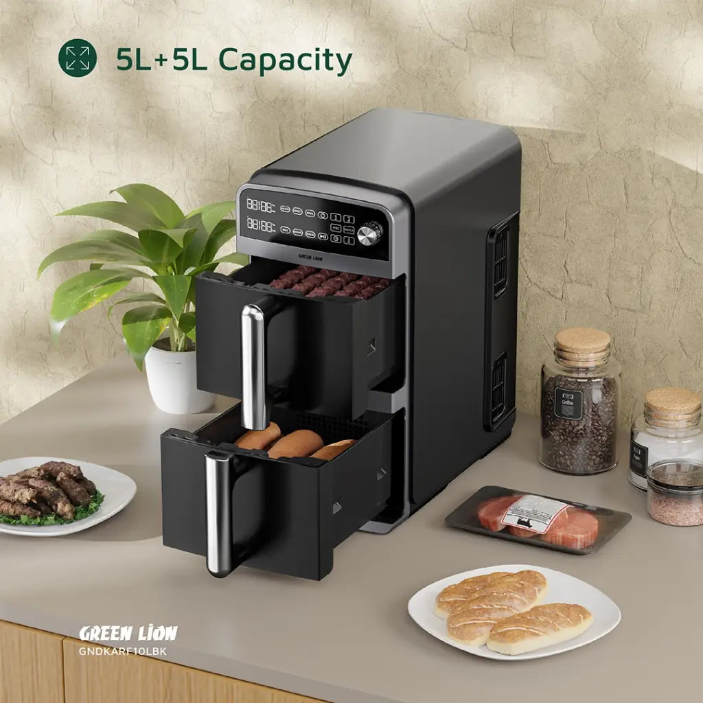 Green Lion 10L Double-Decker Air Fryer - Black