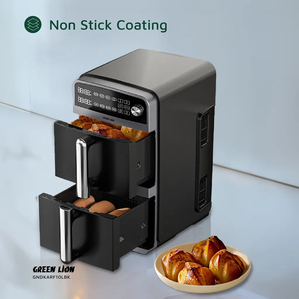 Green Lion 10L Double-Decker Air Fryer - Black