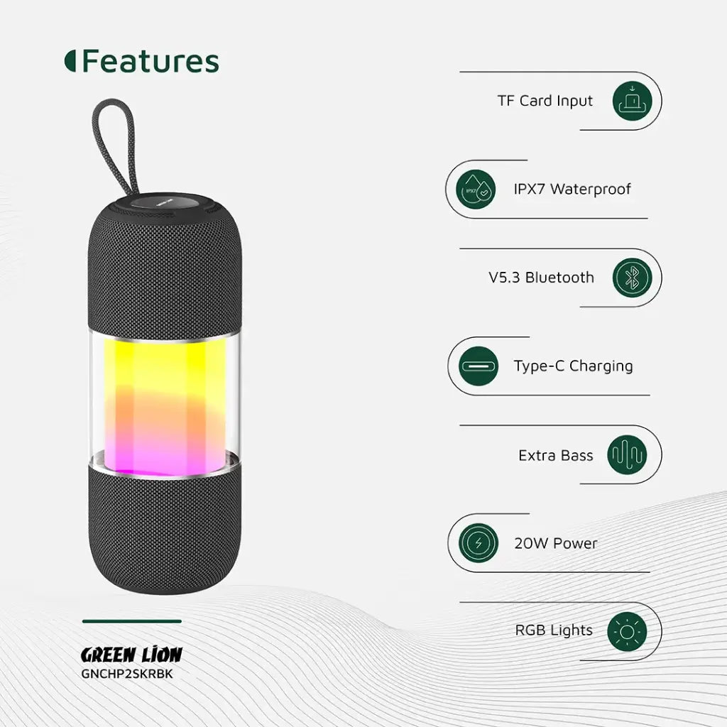 Green Lion Change Pro RGB Portable Speaker - Black
