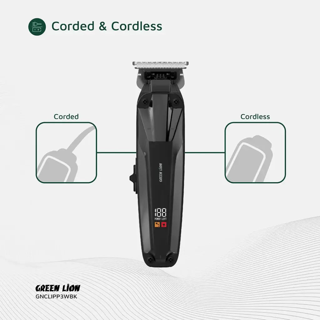 Green Lion Clip Master Professional Hair Clipper - Black