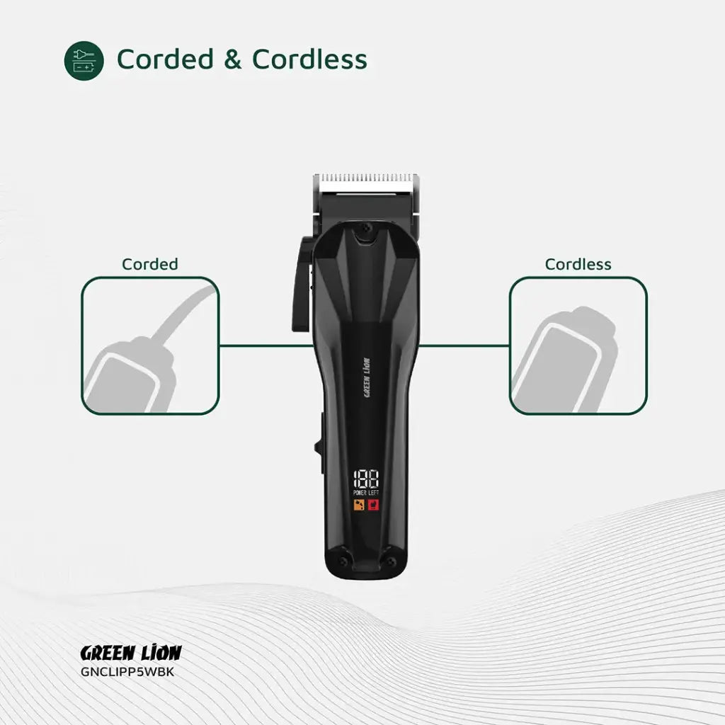 Green Lion Clip Pro Professional Hair Clipper - Black