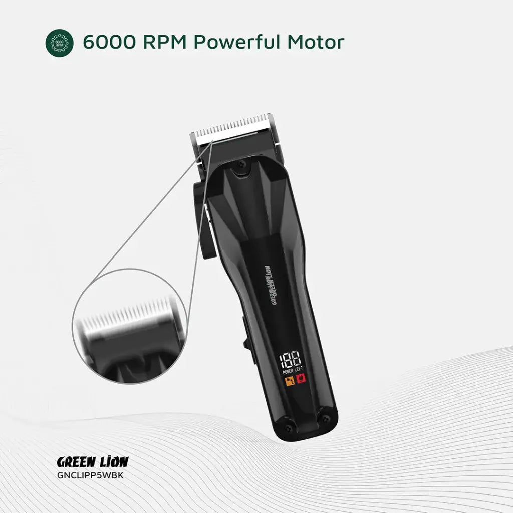 Green Lion Clip Pro Professional Hair Clipper - Black