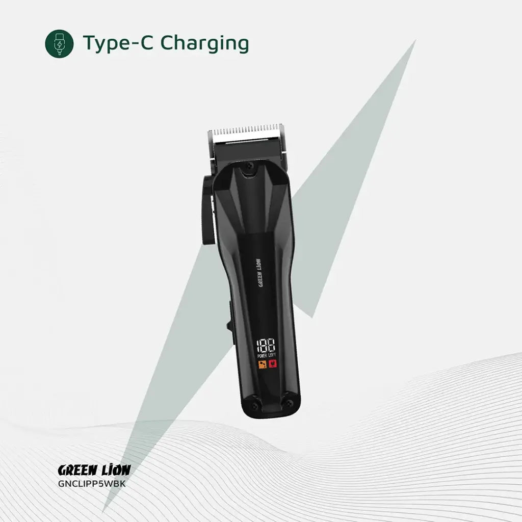 Green Lion Clip Pro Professional Hair Clipper - Black