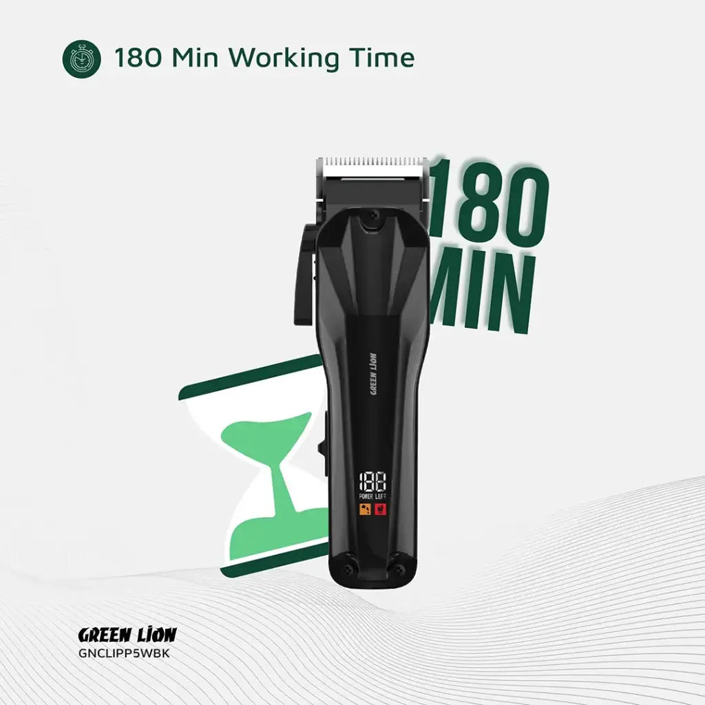 Green Lion Clip Pro Professional Hair Clipper - Black