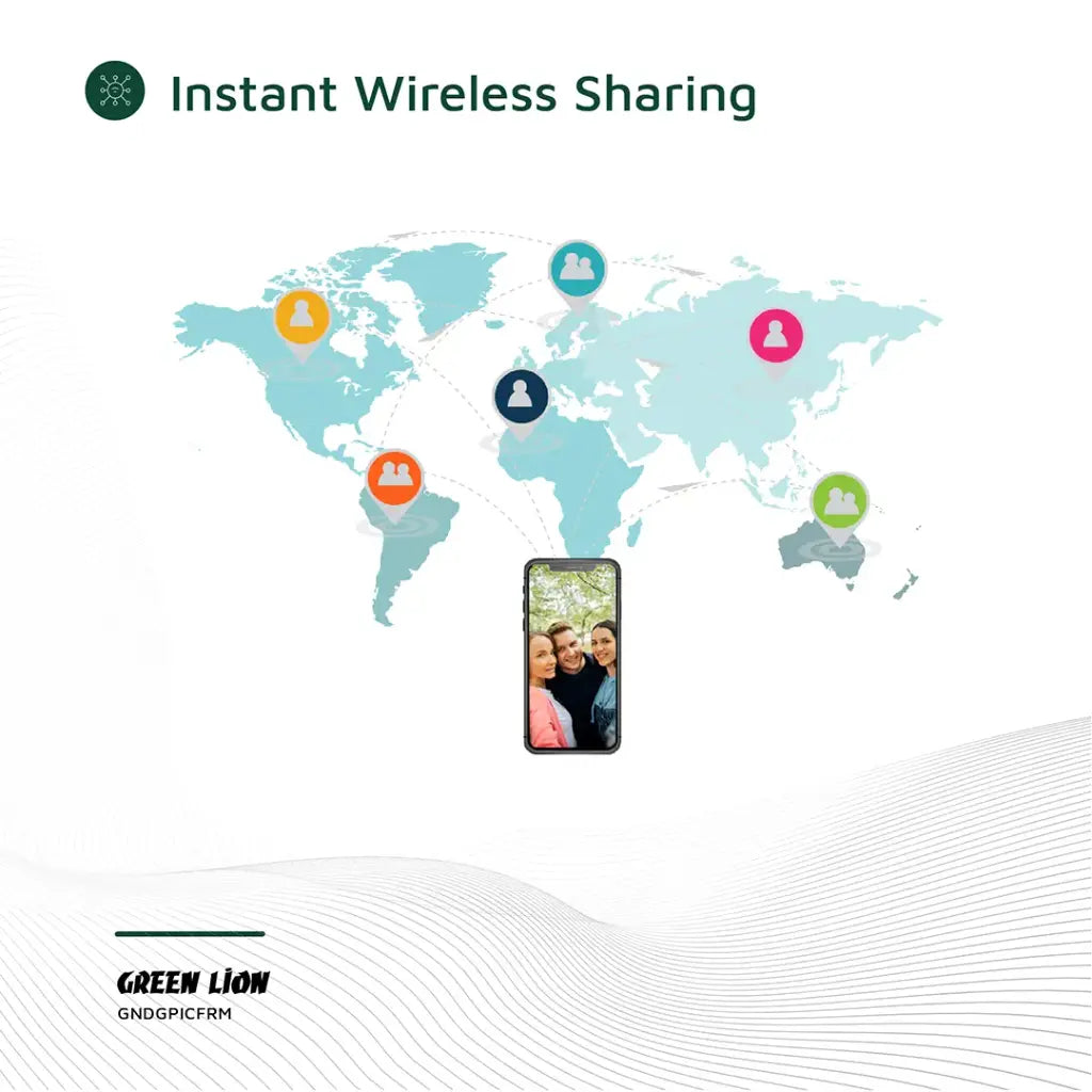 Green Lion Digital Picture Frame Touch Screen Display 10.1 Inch - Wooden