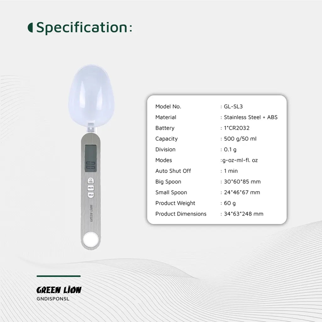 Green Lion Digital Spoon Scale - Silver