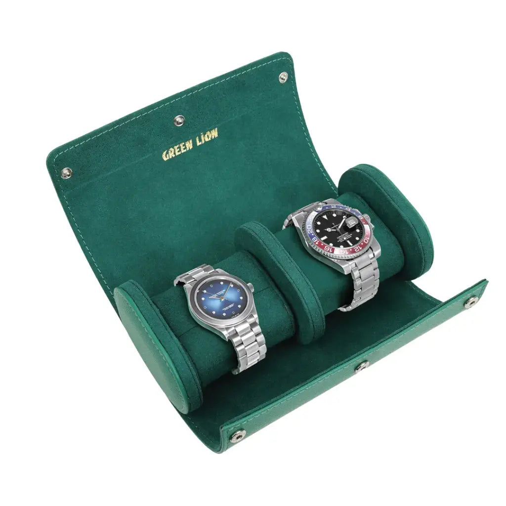 Green Lion Duo Watch Roll Case - Rolex Green