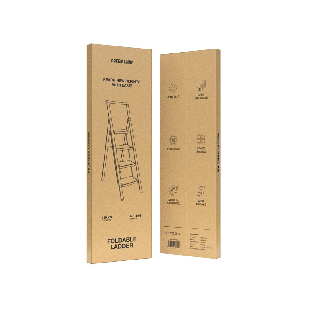 Green Lion Foldable Ladder - Black
