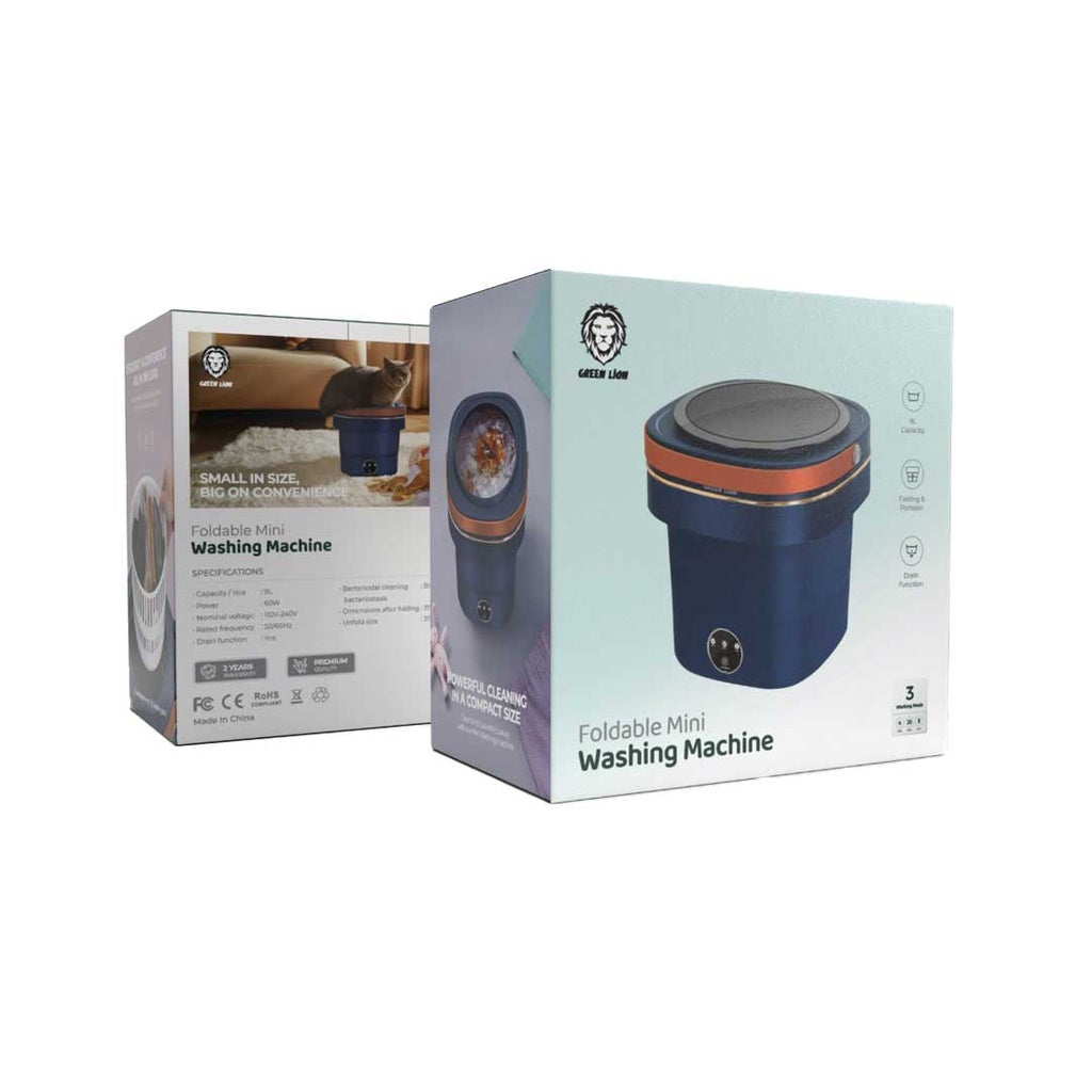Green Lion Foldable Mini Washing Machine 9L 60W - Blue