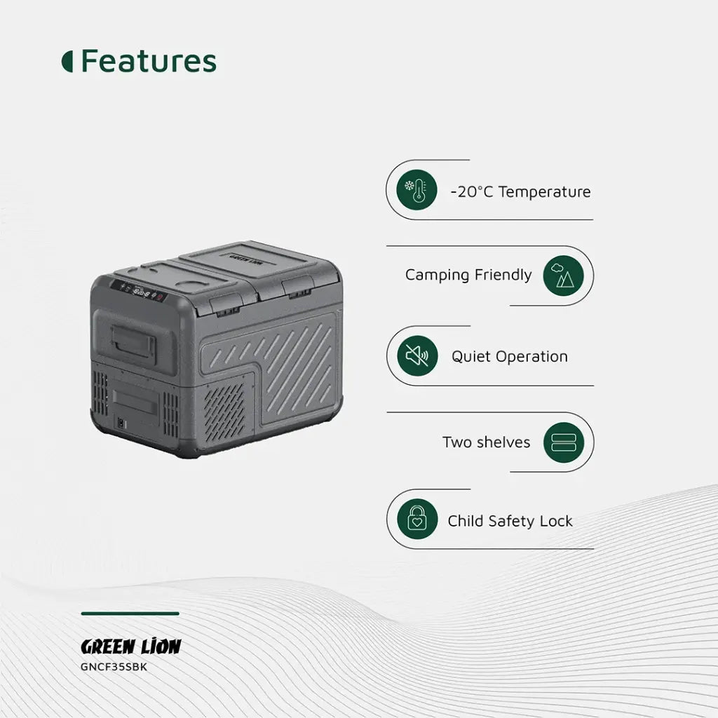 Green Lion GFC-35 Car Fridge - Black