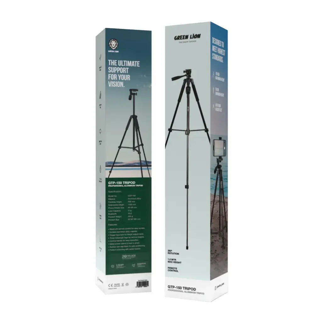 Green Lion GTP-150 Tripod Professional Aluminum - Black