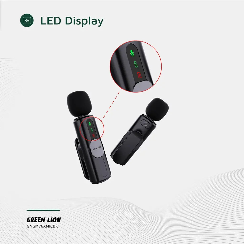 Green Lion Microphone 3-Level Noise Cancellation - Black