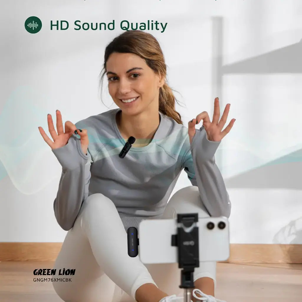 Green Lion Microphone 3-Level Noise Cancellation - Black