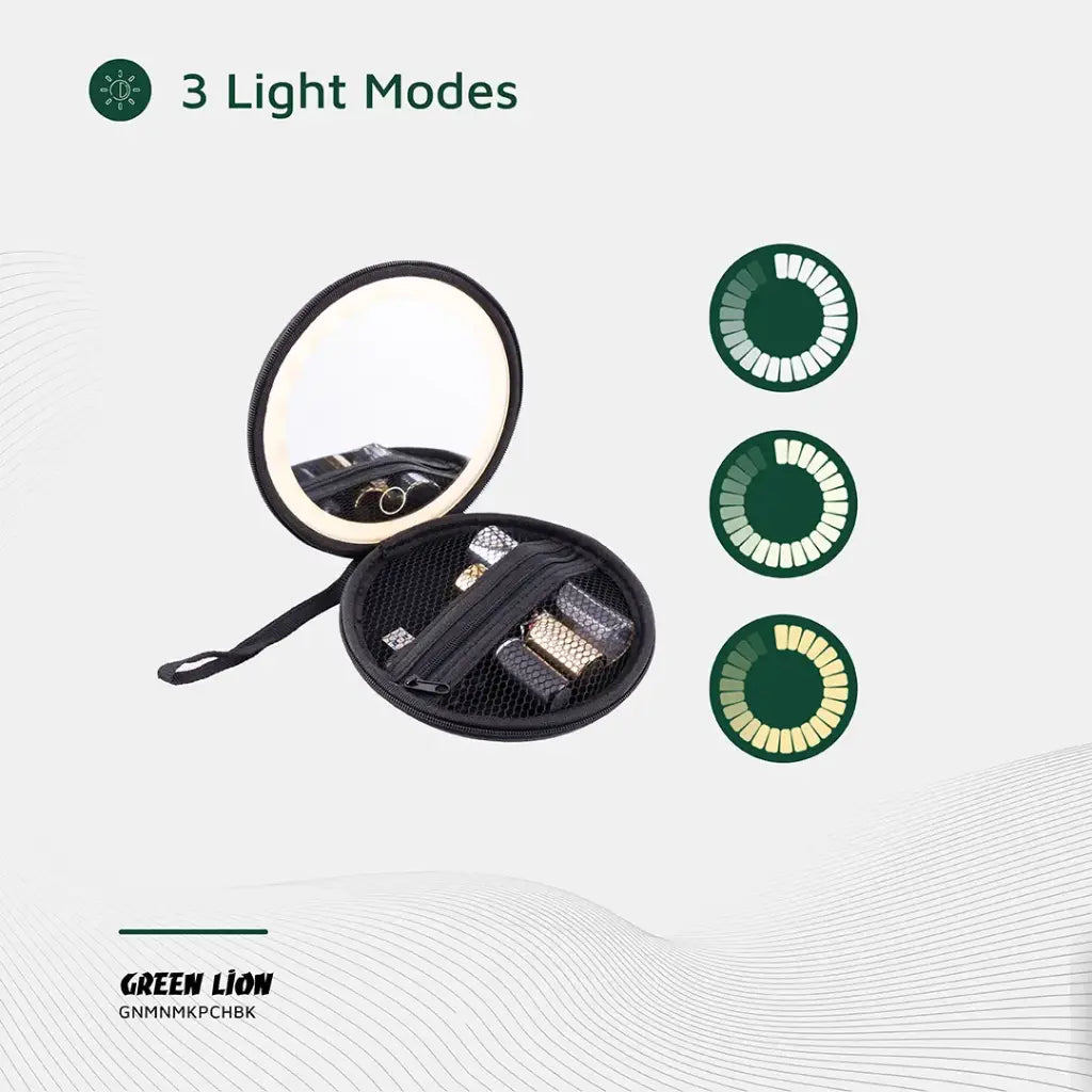 Green Lion Mini Makeup Pouch - Black