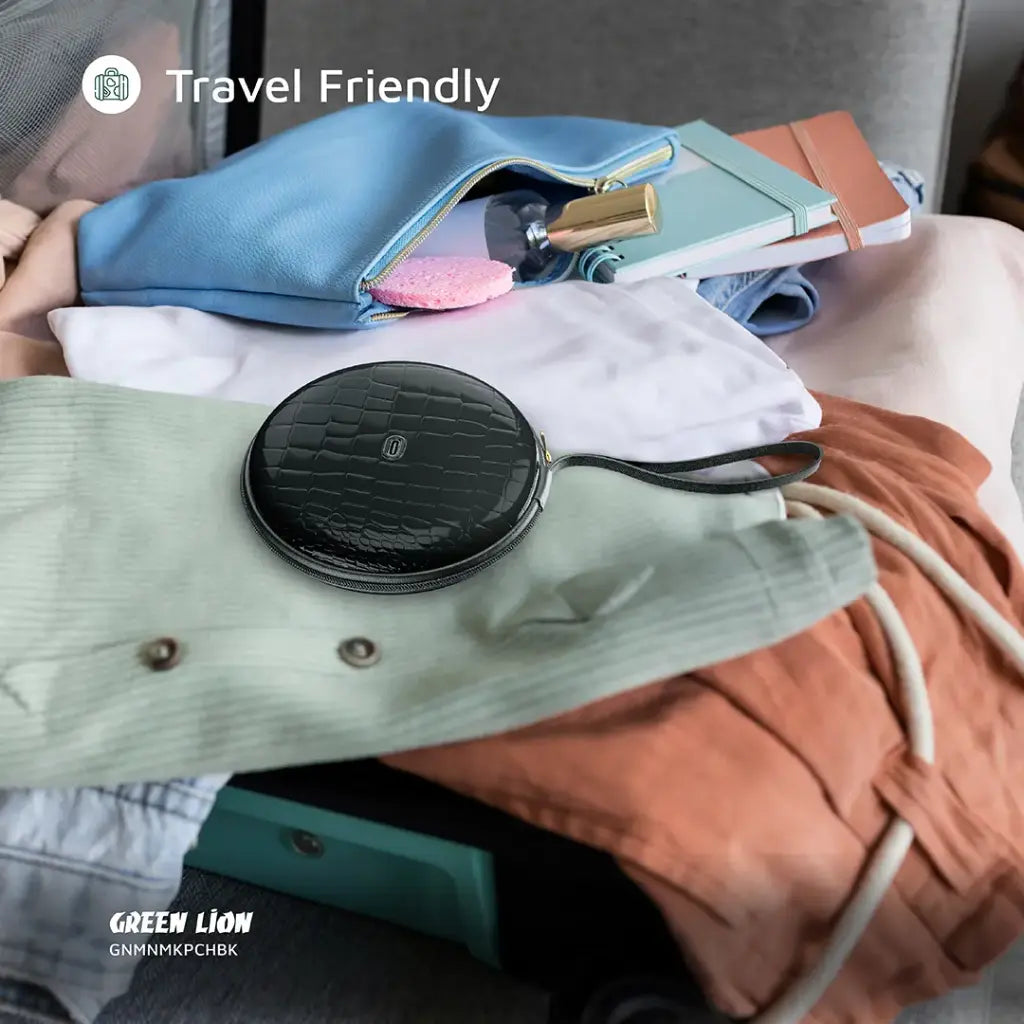 Green Lion Mini Makeup Pouch - Black