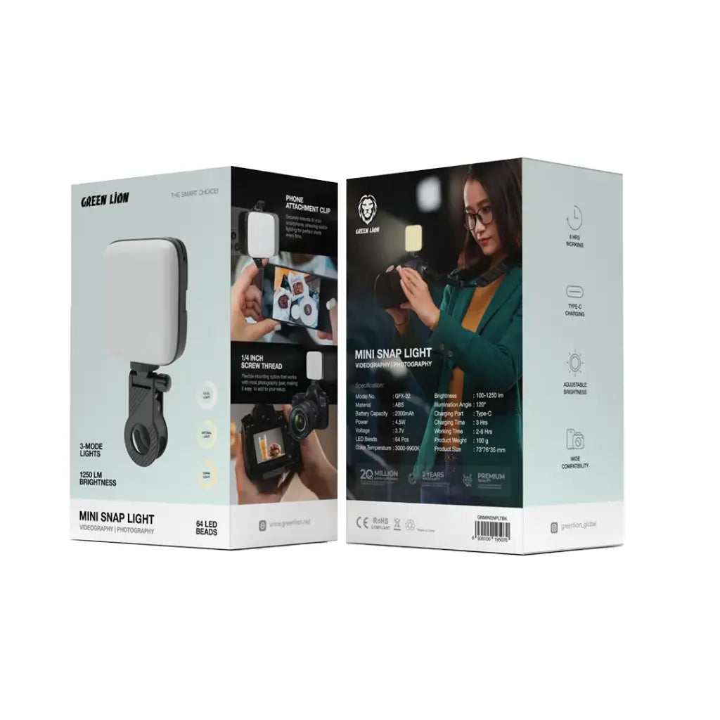 Green Lion Mini Snap Light - Black