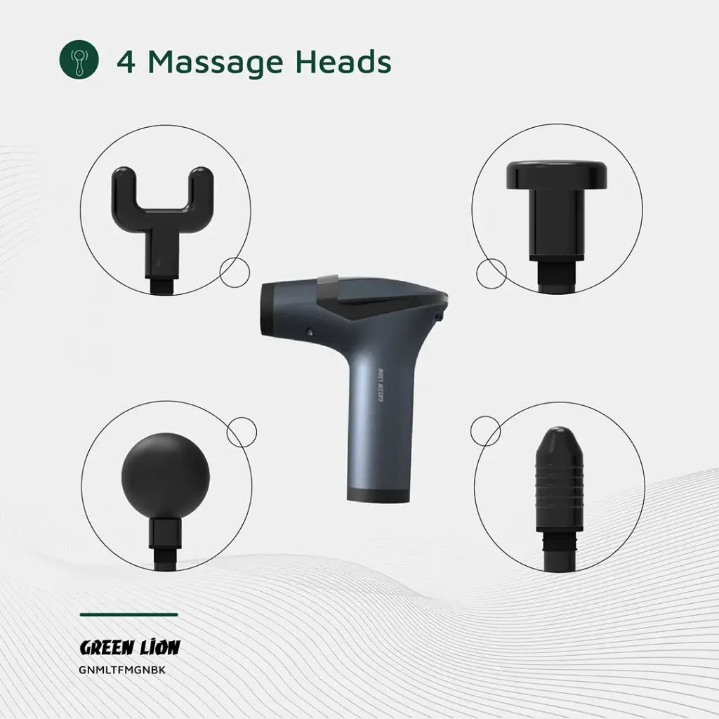 Green Lion Multifunctional Massage Gun GMG-05 - Black