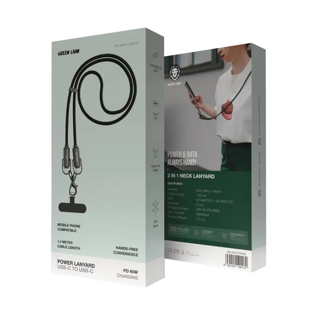 Green Lion Power Lanyard C to C 60W Cable