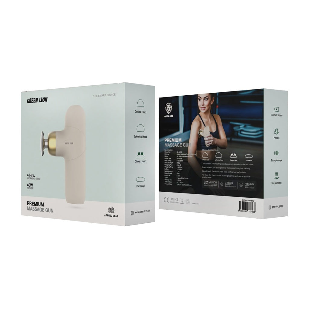 Green Lion Premium Massage Gun - Beige