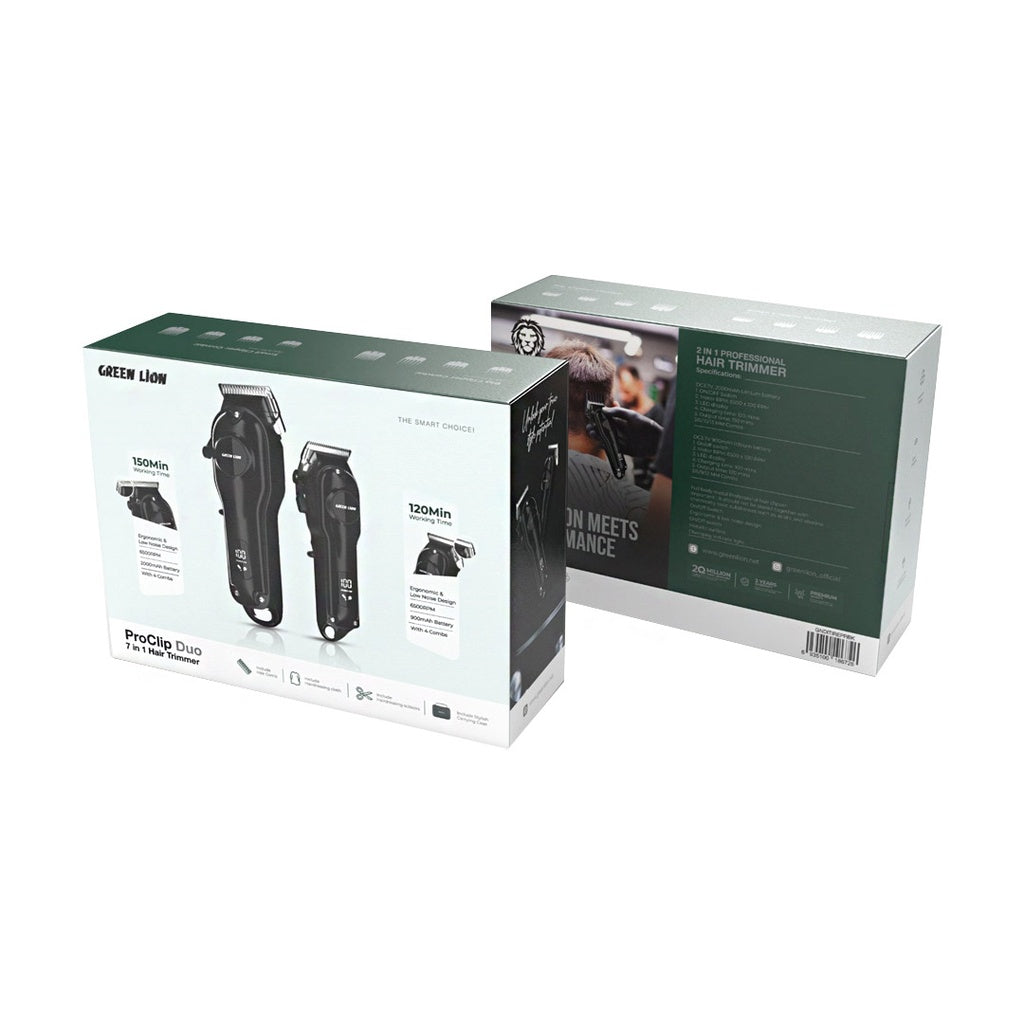 Green Lion ProClip Duo 7 in 1 Hair Trimmer - Black