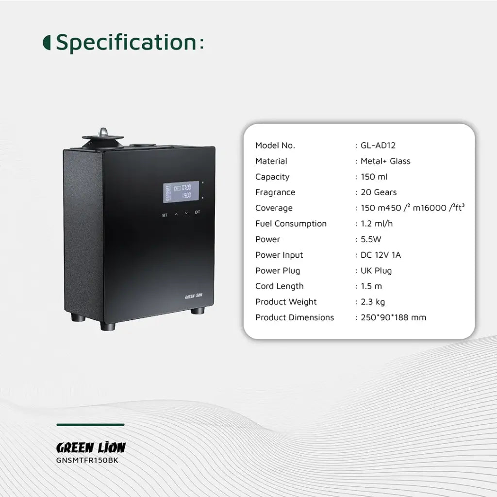 Green Lion Smart Scent Pro Fragrance Diffuser - Black