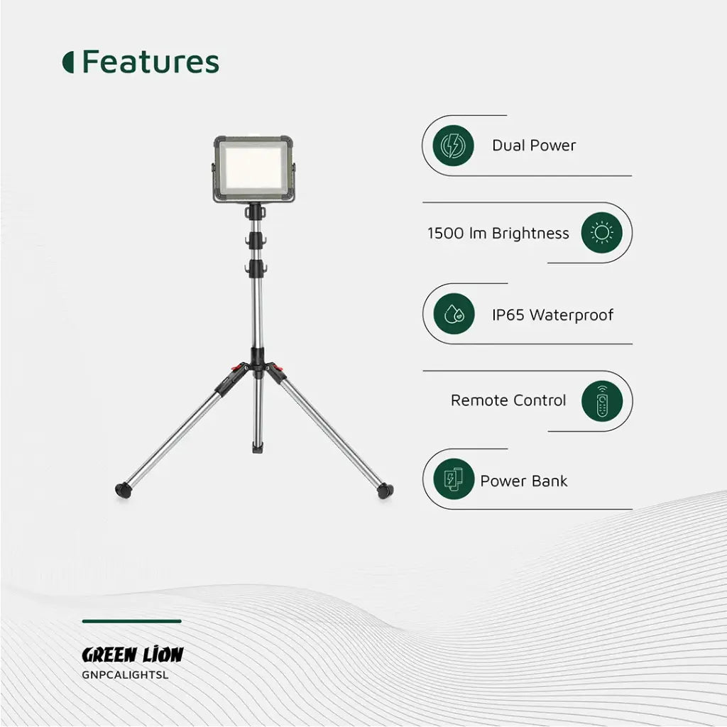 Green Lion Solar Camping Light 7200mAh - Silver