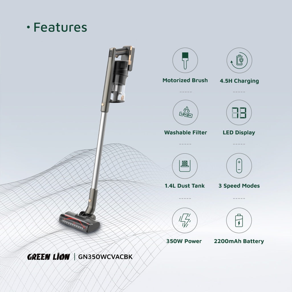 Green Lion Turbo Pro Vacuum Cleaner - Black