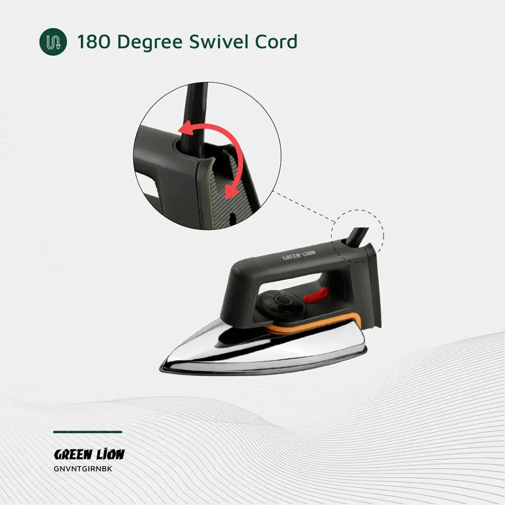 Green Lion Vintage Iron 1000W - Black and Silver