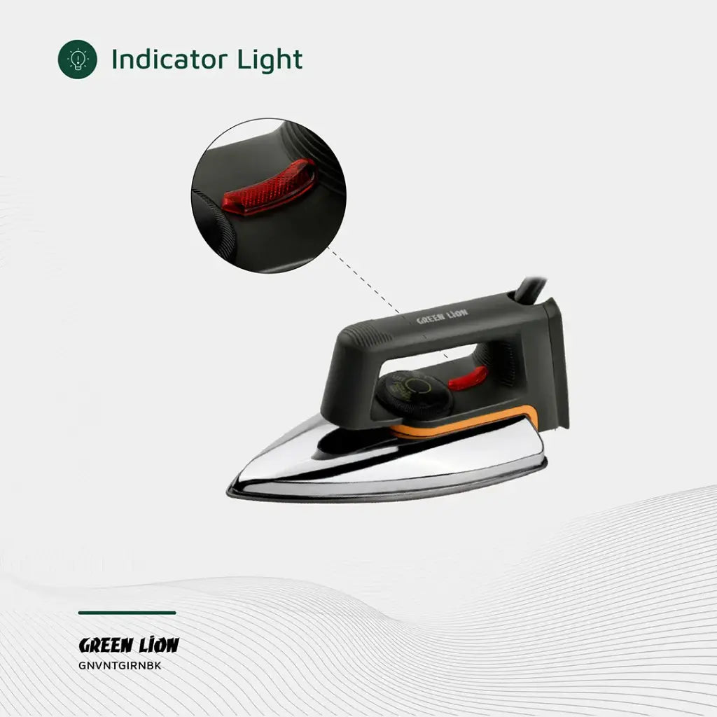 Green Lion Vintage Iron 1000W - Black and Silver