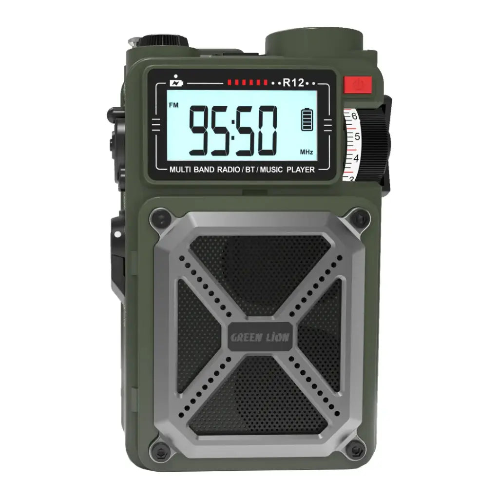 Green Lion Vintage Solar Pro Radio | Speaker | Power Bank | Compass | Flashlight - Green